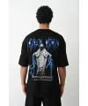 Erkek Baskılı Oversize  Kısa kol T-Shirt - Siyah