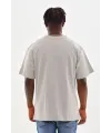Erkek Baskılı T-Shirt Kısa Kol Bisiklet Yaka Rahat Kalıp Tişört - Gri