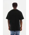 Erkek Baskılı T-Shirt Kısa Kol Bisiklet Yaka Rahat Kalıp Tişört - Siyah