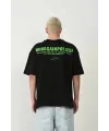 Erkek Baskılı T-Shirt Kısa Kol Bisiklet Yaka Rahat Kalıp Tişört  - Siyah