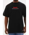 Erkek Baskılı T-Shirt Kısa Kol Bisiklet Yaka Rahat Kalıp Tişört  - Siyah