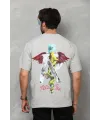 Erkek Baskılı T-Shirt Kısa Kol Bisiklet Yaka Regular Fit Rahat Kalıp Tişört -  Gri