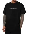 Erkek Baskılı T-Shirt Kısa Kol Bisiklet Yaka Regular Fit Rahat Kalıp Tişört - Siyah