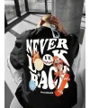 Erkek Baskılı T-Shirt Kısa Kol Bisiklet Yaka Regular Fit Rahat Kalıp Tişört - Siyah