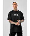 Erkek Baskılı T-Shirt Kısa Kol Bisiklet Yaka Regular Fit Rahat Kalıp Tişört - Siyah