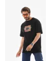 Erkek Baskılı T-Shirt Kısa Kol Bisiklet Yaka Regular Fit Rahat Kalıp Tişört -  Siyah