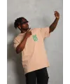 Erkek Baskılı T-Shirt Kısa Kol Bisiklet Yaka Regular Fit Tişört - Bej