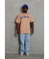 Erkek Baskılı T-Shirt Kısa Kol Bisiklet Yaka Regular Fit Tişört - Bej