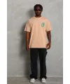 Erkek Baskılı T-Shirt Kısa Kol Bisiklet Yaka Regular Fit Tişört - Bej