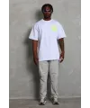 Erkek Baskılı T-Shirt Kısa Kol Bisiklet Yaka Regular Fit Tişört - Beyaz
