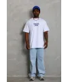 Erkek Baskılı T-Shirt Kısa Kol Bisiklet Yaka Regular Fit Tişört - Beyaz