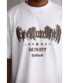 Erkek Baskılı T-Shirt Kısa Kol Bisiklet Yaka Regular Fit Tişört - Beyaz
