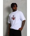 Erkek Baskılı T-Shirt Kısa Kol Bisiklet Yaka Regular Fit Tişört - Beyaz