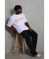 Erkek Baskılı T-Shirt Kısa Kol Bisiklet Yaka Regular Fit Tişört - Beyaz