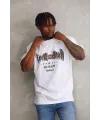 Erkek Baskılı T-Shirt Kısa Kol Bisiklet Yaka Regular Fit Tişört - Beyaz