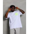 Erkek Baskılı T-Shirt Kısa Kol Bisiklet Yaka Regular Fit Tişört - Beyaz