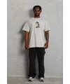 Erkek Baskılı T-Shirt Kısa Kol Bisiklet Yaka Regular Fit Tişört - Gri