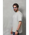 Erkek Baskılı T-Shirt Kısa Kol Bisiklet Yaka Regular Fit Tişört - Gri