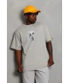 Erkek Baskılı T-Shirt Kısa Kol Bisiklet Yaka Regular Fit Tişört - Gri