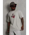 Erkek Baskılı T-Shirt Kısa Kol Bisiklet Yaka Regular Fit Tişört - Gri