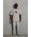 Erkek Baskılı T-Shirt Kısa Kol Bisiklet Yaka Regular Fit Tişört - Gri