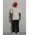 Erkek Baskılı T-Shirt Kısa Kol Bisiklet Yaka Regular Fit Tişört - Gri