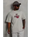 Erkek Baskılı T-Shirt Kısa Kol Bisiklet Yaka Regular Fit Tişört - Gri