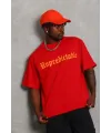 Erkek Baskılı T-Shirt Kısa Kol Bisiklet Yaka Regular Fit Tişört - Kırmızı