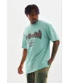 Erkek Baskılı T-Shirt Kısa Kol Bisiklet Yaka Regular Fit Tişört - Mint Yeşili