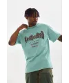 Erkek Baskılı T-Shirt Kısa Kol Bisiklet Yaka Regular Fit Tişört - Mint Yeşili