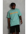 Erkek Baskılı T-Shirt Kısa Kol Bisiklet Yaka Regular Fit Tişört - Mint Yeşili