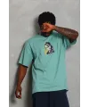 Erkek Baskılı T-Shirt Kısa Kol Bisiklet Yaka Regular Fit Tişört - Mint Yeşili