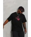 Erkek Baskılı T-Shirt Kısa Kol Bisiklet Yaka Regular Fit Tişört - Siyah