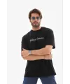 Erkek Baskılı T-Shirt Kısa Kol Bisiklet Yaka Regular Fit Tişört - Siyah
