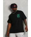 Erkek Baskılı T-Shirt Kısa Kol Bisiklet Yaka Regular Fit Tişört - Siyah