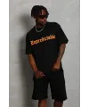 Erkek Baskılı T-Shirt Kısa Kol Bisiklet Yaka Regular Fit Tişört - Siyah