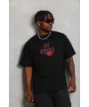 Erkek Baskılı T-Shirt Kısa Kol Bisiklet Yaka Regular Fit Tişört - Siyah