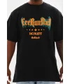 Erkek Baskılı T-Shirt Kısa Kol Bisiklet Yaka Regular Fit Tişört - Siyah