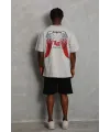Erkek Baskılı Tişört Kısa Kol Bisiklet Yaka Oversize T-Shirt - Gri