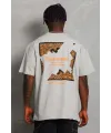 Erkek Baskılı Tişört Kısa Kol Bisiklet Yaka Oversize T-Shirt - Gri