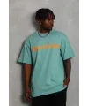Erkek Baskılı Tişört Kısa Kol Bisiklet Yaka Oversize T-Shirt - Mint Yeşili