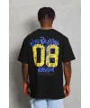Erkek Baskılı Tişört Kısa Kol Bisiklet Yaka Oversize T-Shirt - Siyah