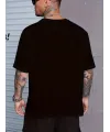 Erkek Baskılı Tişört Kısa Kol Bisiklet Yaka Regular fit Rahat kalıp T-Shirt - Siyah