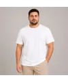 Erkek Battal Big Size Basic Tişört Bisiklet Yaka Rahat Kalıp T-Shirt - Beyaz