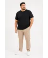 Erkek Battal Big Size Basic Tişört Bisiklet Yaka Rahat Kalıp T-Shirt - Siyah