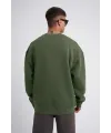 ERKEK Bisikilet Yaka 3 İplik Pamuklu SweatShirt - Haki