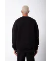 ERKEK Bisikilet Yaka 3 İplik Pamuklu SweatShirt - Siyah
