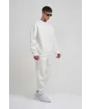ERKEK Bisikilet Yaka 3 plik Pamuklu SweatShirt - Beyaz
