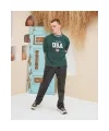 Erkek Bisiklet Yaka Tişört Nakış İşlemeli Kısa Kol Oversize T-Shirt - Yeşil
