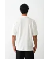 Erkek Box Eldiven Baskılı T-Shirt Kısa Kol Bisiklet Yaka Tişört - Beyaz